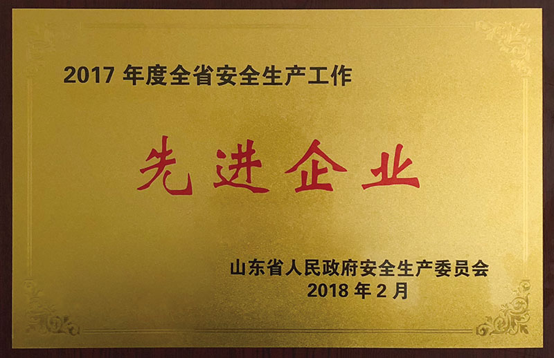 2017年度全省安全生产工作 先进企业